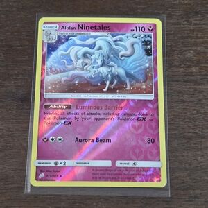 Pokemon Alolan Ninetales #111 Sm Team Up Reverse Holo Rare Card 111/181
